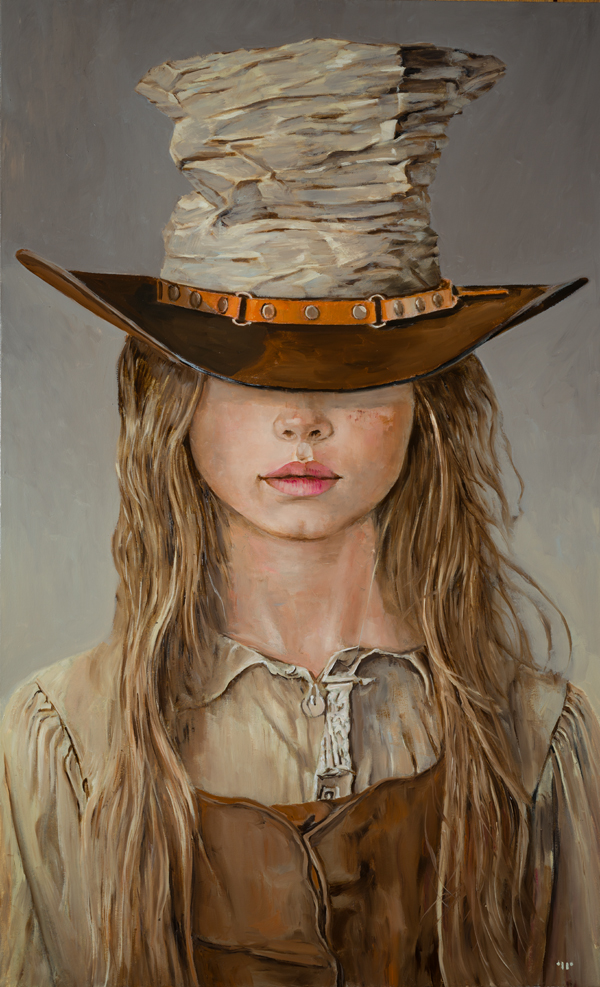 American Girl, oil on canvas, 36x22 sold at Fischer Galleries