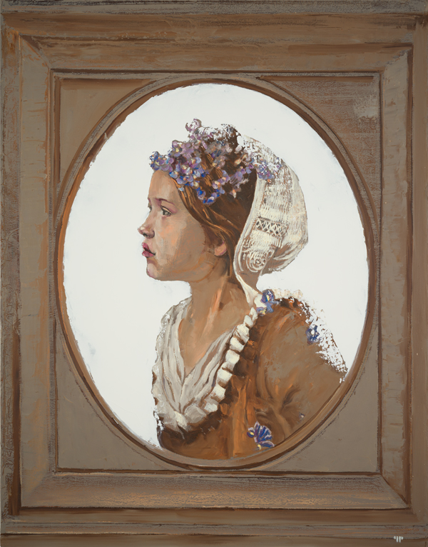 Bonnet Blanc, oil & copper on canvas, 36x28 in, at Craighead Green