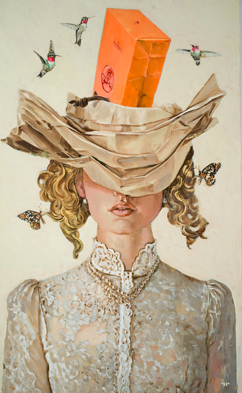 Humming Girl I, oil on canvas, 36x22 inch