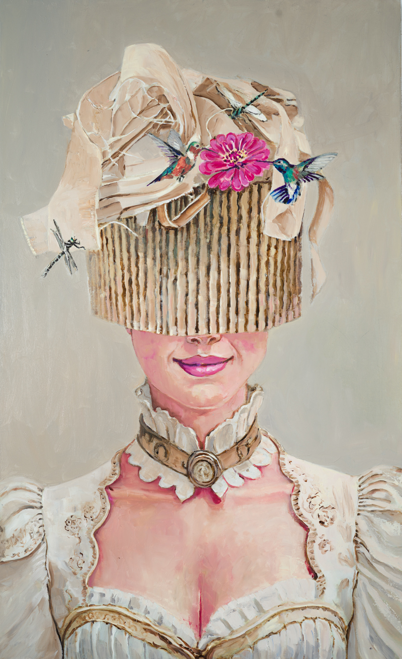 Humming Girl III, oil on canvas, 36x22 inch