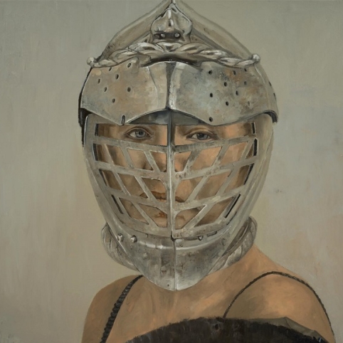 Behind the Helmet, oil on canvas, 40x38, private collection