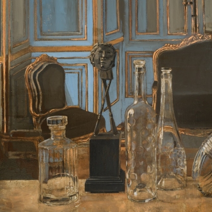 Bar in Blue, oil on linen, 40x32 inch (private collection)