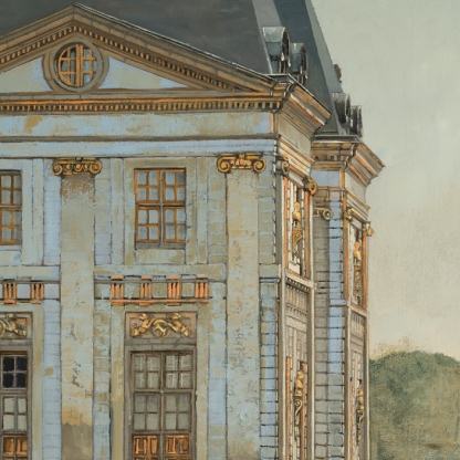 Chateau de Vaux le Vicomte, oil on linen, 38"x40" (sold)
