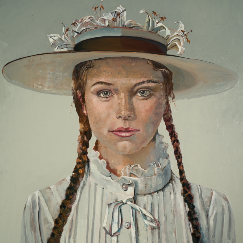 Country Girl II, oil & copper on canvas, 40x38 in, SOLD at Pryor Fine art, Atlanta, GA