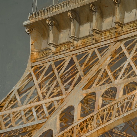 Eiffel Tower detail ,oil on linen, 38x40 inch (private collection)
