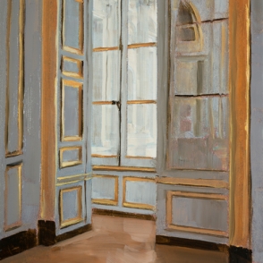 Fenetre et Miroirs, oil on canvas, 41x30.5cm, private collection