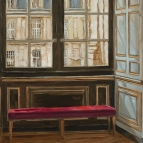 Fontainebleau, oil & copper on canvas, 54x20 in, SOLD at Graighead Green, Dallas, TX